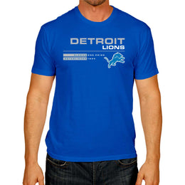 Detroit Lions Adult NFL Speed Stat Sheet T-Shirt - Royal