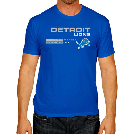Detroit Lions Adult NFL Speed Stat Sheet T-Shirt - Royal
