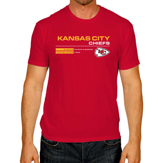 Kansas City Chiefs Adult NFL Speed Stat Sheet T-Shirt - Red
