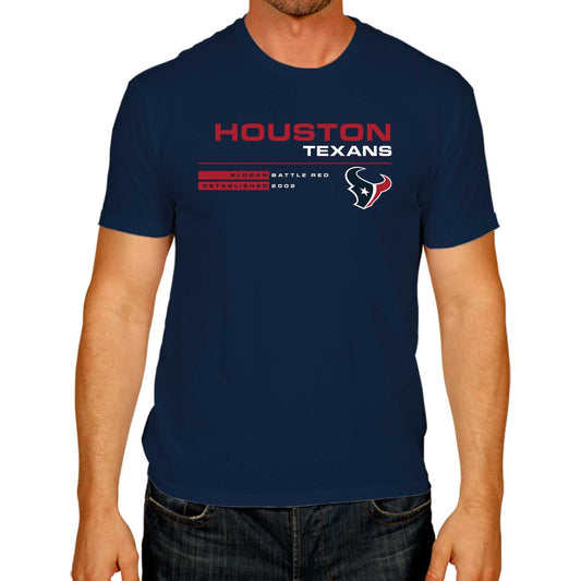 Houston Texans Adult NFL Speed Stat Sheet T-Shirt - Navy