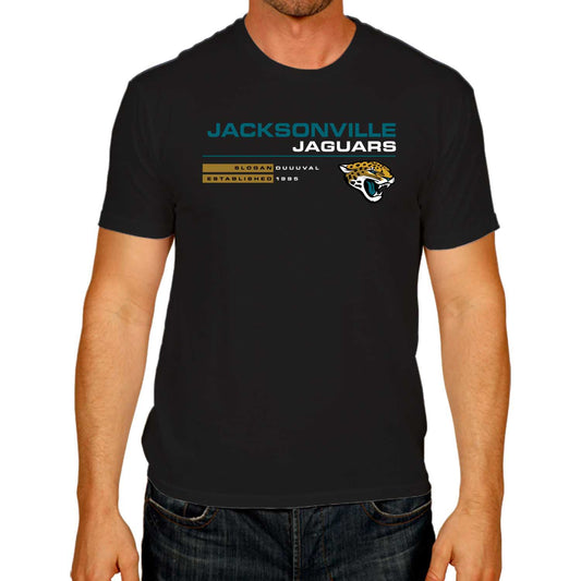 Jacksonville Jaguars Adult NFL Speed Stat Sheet T-Shirt - Black