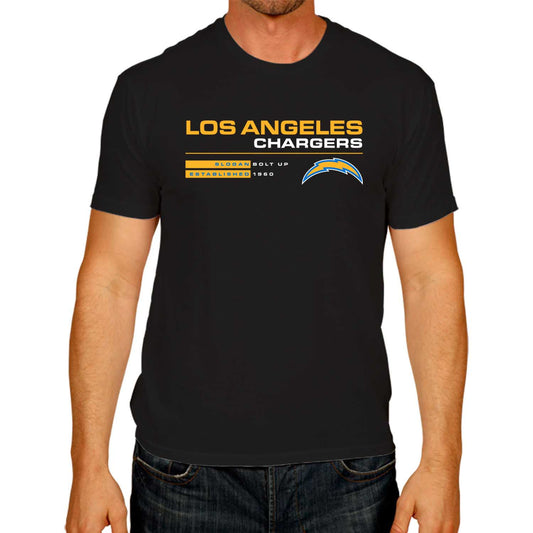 Los Angeles Chargers Adult NFL Speed Stat Sheet T-Shirt - Black