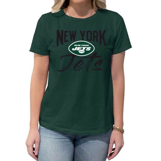 New York Jets NFL Women's Paintbrush Relaxed Fit Unisex T-Shirt - Green