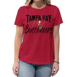 Tampa Bay Buccaneers NFL Women's Paintbrush Fitted T-Shirt - Red