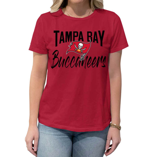Tampa Bay Buccaneers NFL Women's Paintbrush Relaxed Fit Unisex T-Shirt - Red
