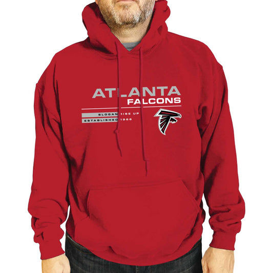 Atlanta Falcons Adult NFL Speed Stat Sheet Fleece Hooded Sweatshirt - Red