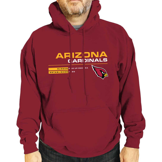 Arizona Cardinals Adult NFL Speed Stat Sheet Fleece Hooded Sweatshirt - Cardinal