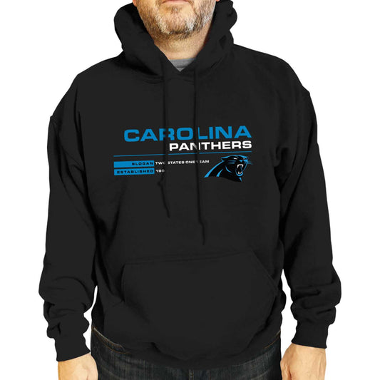 Carolina Panthers Adult NFL Speed Stat Sheet Fleece Hooded Sweatshirt - Black