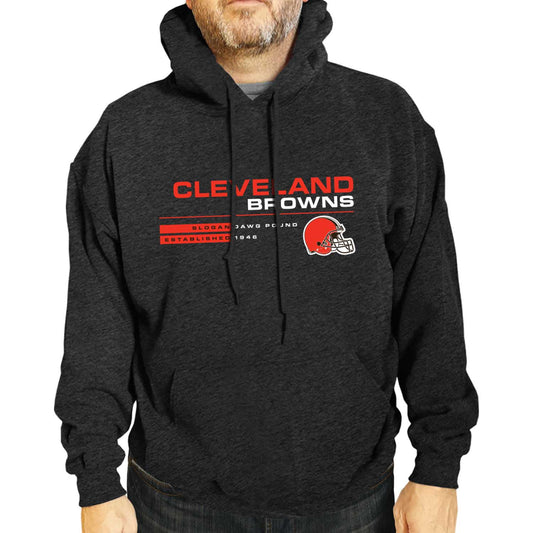 Cleveland Browns Adult NFL Speed Stat Sheet Fleece Hooded Sweatshirt - Charcoal