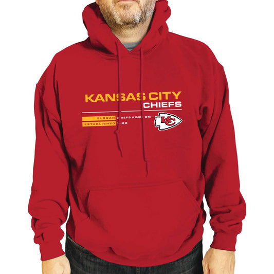 Kansas City Chiefs Adult NFL Speed Stat Sheet Fleece Hooded Sweatshirt - Red