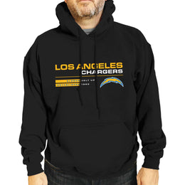 Los Angeles Chargers Adult NFL Speed Stat Sheet Fleece Hooded Sweatshirt - Black