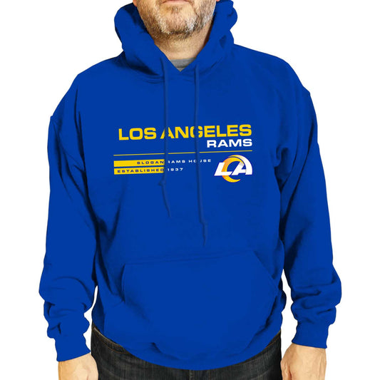 Los Angeles Rams Adult NFL Speed Stat Sheet Fleece Hooded Sweatshirt - Royal