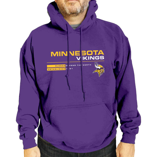 Minnesota Vikings Adult NFL Speed Stat Sheet Fleece Hooded Sweatshirt - Purple