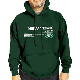 New York Jets Adult NFL Speed Stat Sheet Fleece Hooded Sweatshirt - Forest Green