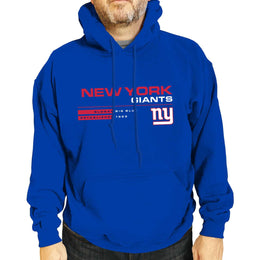 New York Giants Adult NFL Speed Stat Sheet Fleece Hooded Sweatshirt - Royal