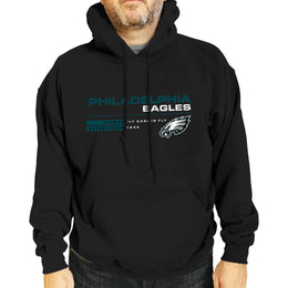 Philadelphia Eagles Adult NFL Speed Stat Sheet Fleece Hooded Sweatshirt - Black