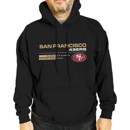 San Francisco 49ers Adult NFL Speed Stat Sheet Fleece Hooded Sweatshirt - Black