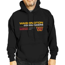 Washington Commanders Adult NFL Speed Stat Sheet Fleece Hooded Sweatshirt - Black