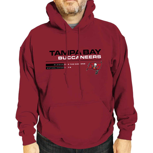 Tampa Bay Buccaneers Adult NFL Speed Stat Sheet Fleece Hooded Sweatshirt - Cardinal