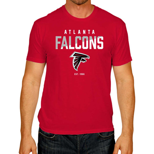 Atlanta Falcons Adult NFL Diagonal Fade Color Block T-Shirt - Red