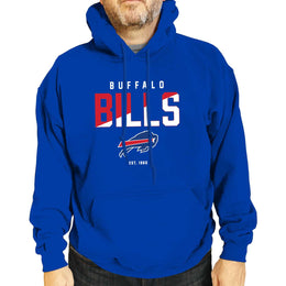 Buffalo Bills Adult NFL Diagonal Fade Fleece Hooded Sweatshirt - Royal