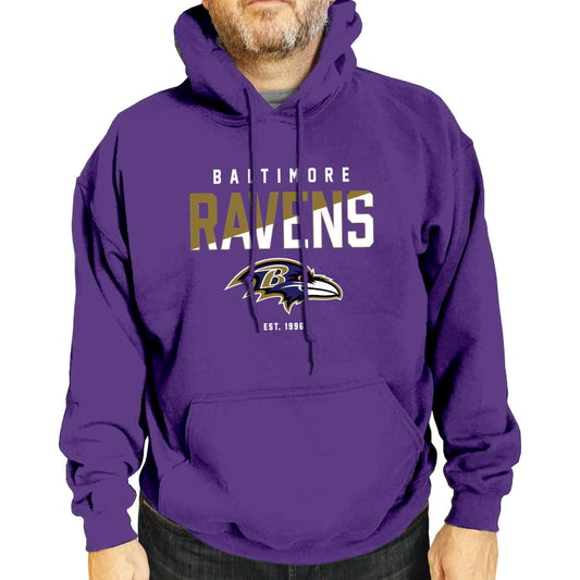 Baltimore Ravens Adult NFL Diagonal Fade Fleece Hooded Sweatshirt - Purple