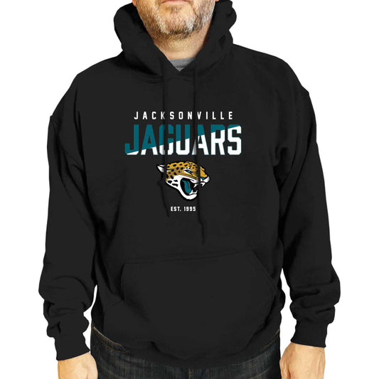 Jacksonville Jaguars Adult NFL Diagonal Fade Fleece Hooded Sweatshirt - Black