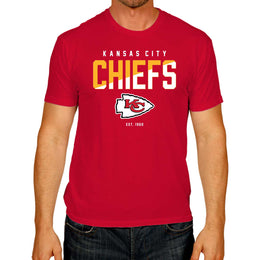 Kansas City Chiefs Adult NFL Diagonal Fade Color Block T-Shirt - Red