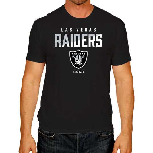 Las Vegas Raiders Adult NFL Diagonal Fade Color Block T-Shirt - Black