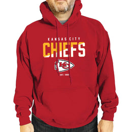 Kansas City Chiefs Adult NFL Diagonal Fade Fleece Hooded Sweatshirt - Red