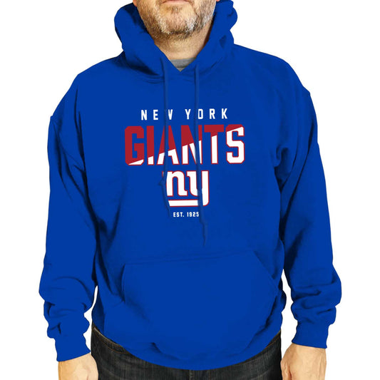 New York Giants Adult NFL Diagonal Fade Fleece Hooded Sweatshirt - Royal