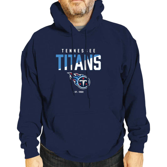 Tennessee Titans Adult NFL Diagonal Fade Fleece Hooded Sweatshirt - Navy