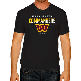 Washington Commanders Adult NFL Diagonal Fade Color Block T-Shirt - Black