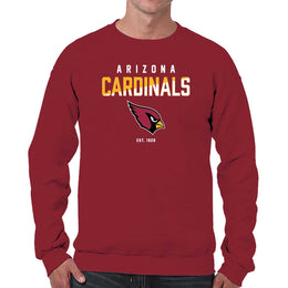 Arizona Cardinals Adult NFL Diagonal Fade Color Block Crewneck Sweatshirt - Cardinal