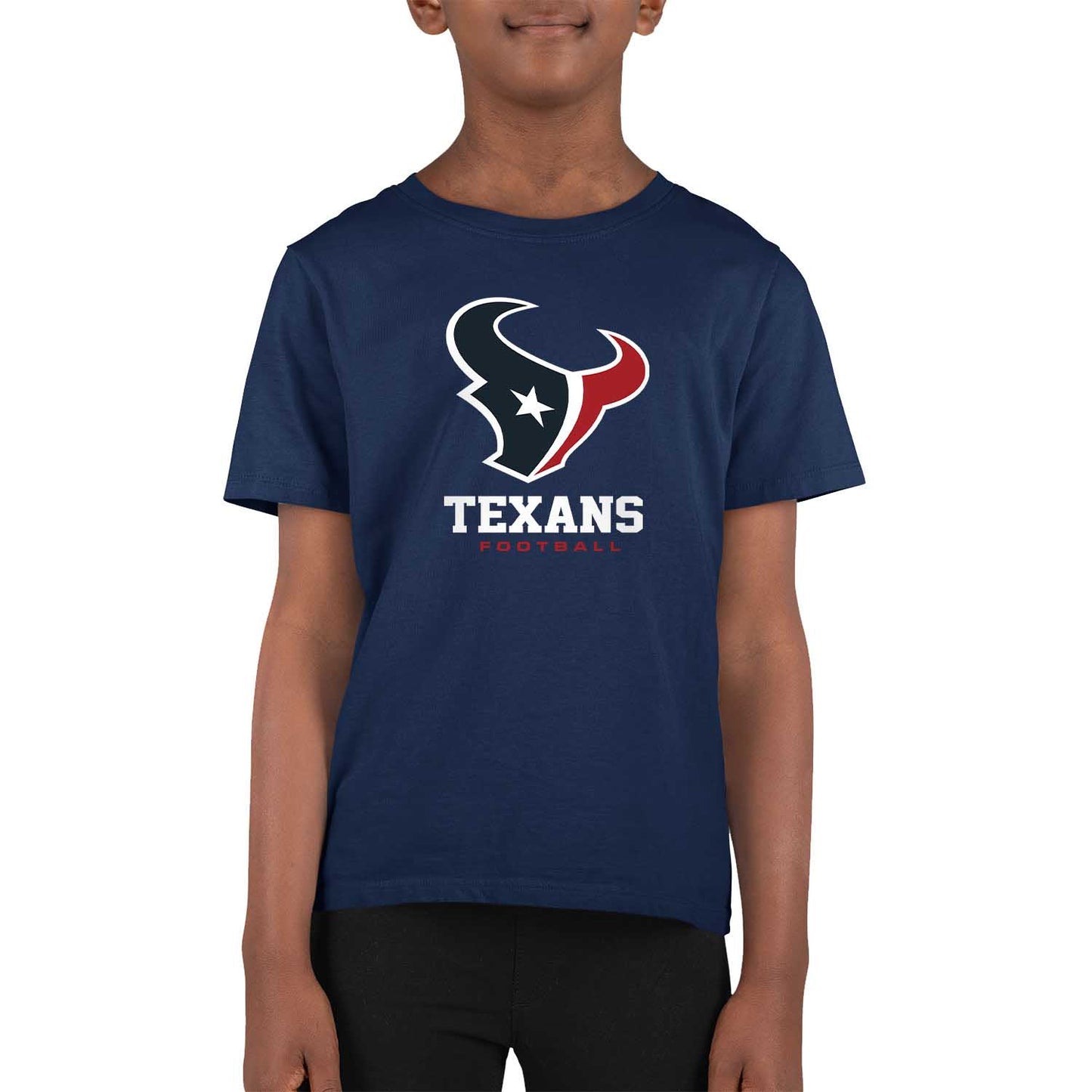 Houston Texans Youth NFL Ultimate Fan Logo Short Sleeve T-Shirt - Navy