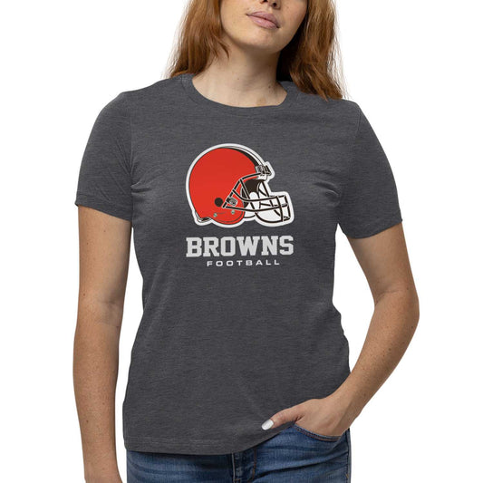Cleveland Browns Women's NFL Ultimate Fan Logo Short Sleeve T-Shirt - Charcoal