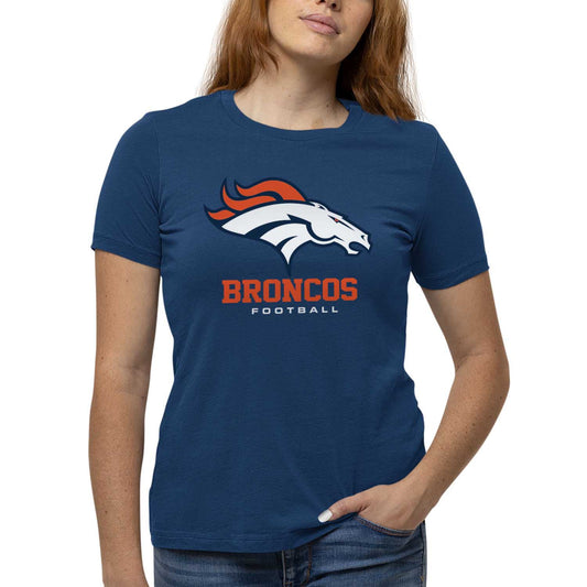 Denver Broncos Women's NFL Ultimate Fan Logo Short Sleeve T-Shirt - Navy