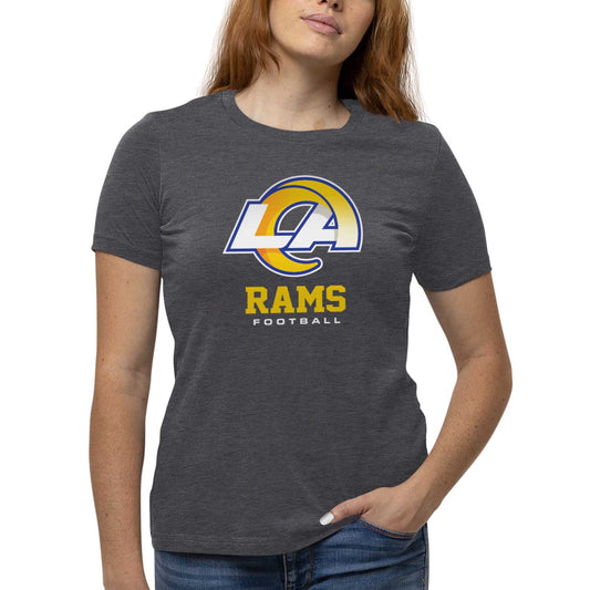 Los Angeles Rams Women's NFL Ultimate Fan Logo Short Sleeve T-Shirt - Charcoal