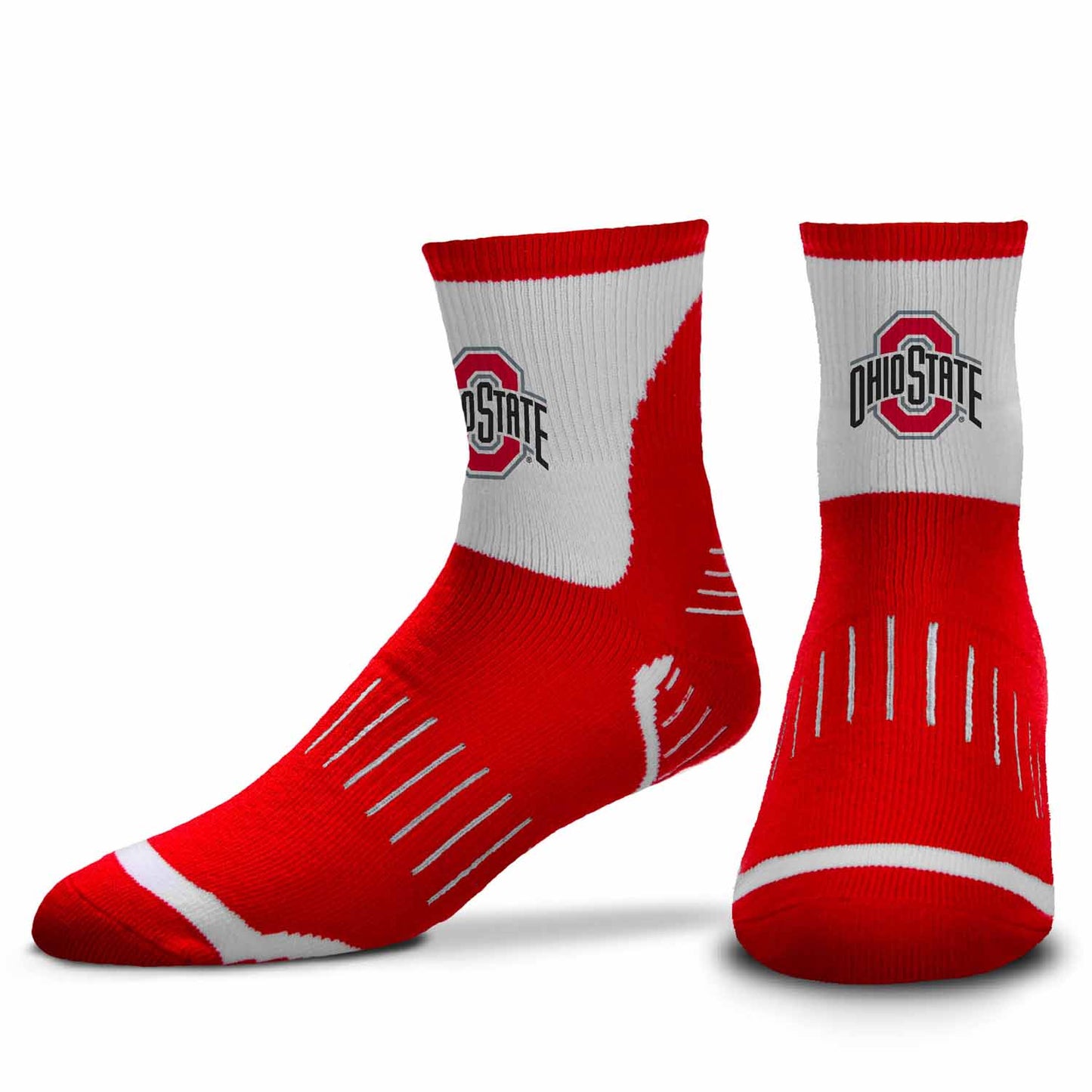 Ohio State Buckeyes Adult Surge Quarter Length Crew Socks for Men and Women - Red
