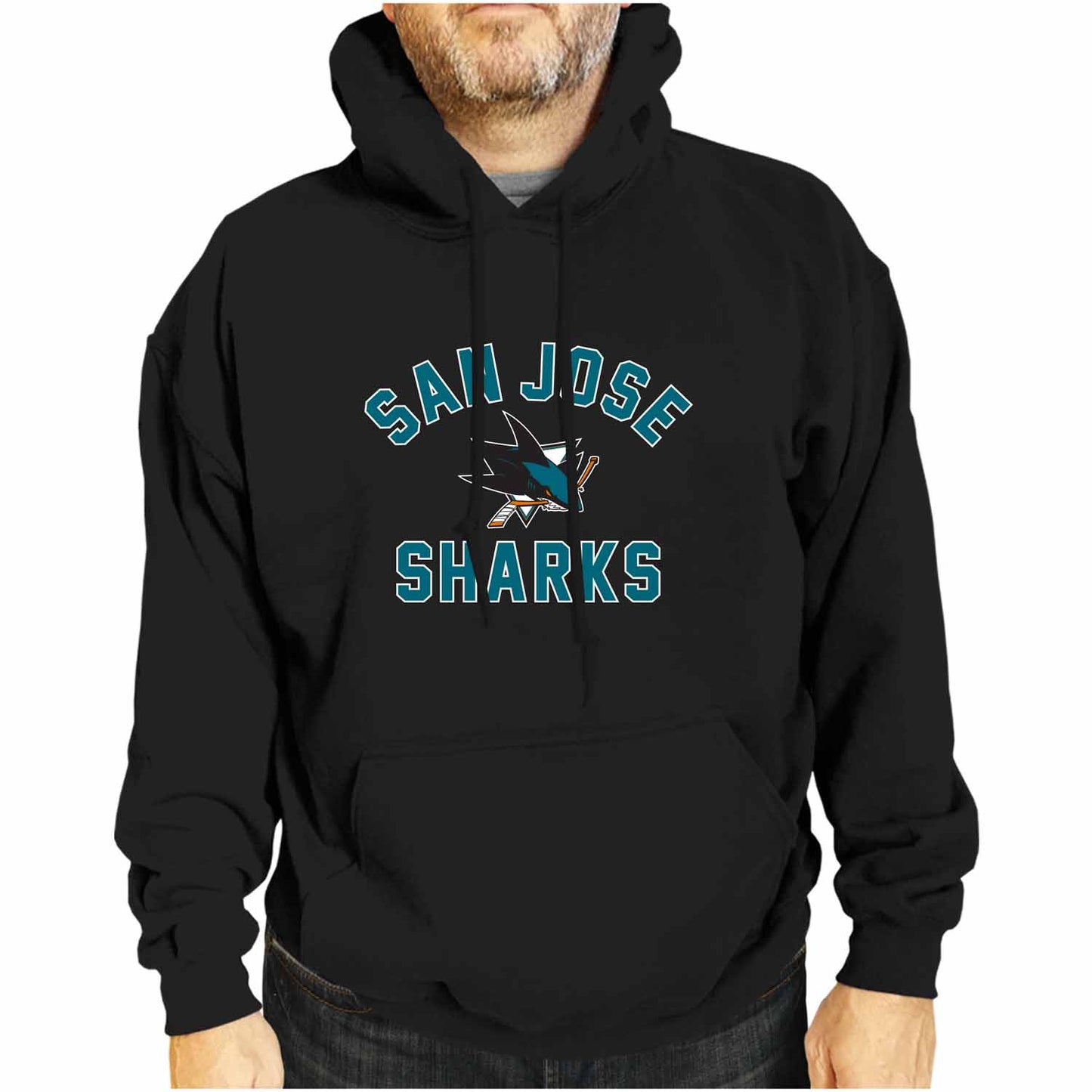 San Jose Sharks Adult NHL Gameday Hooded Sweatshirt - Black