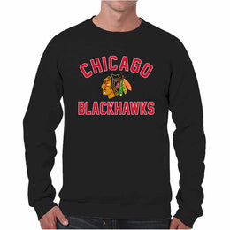 Chicago Blackhawks Adult NHL Gameday Crewneck Sweatshirt - Black