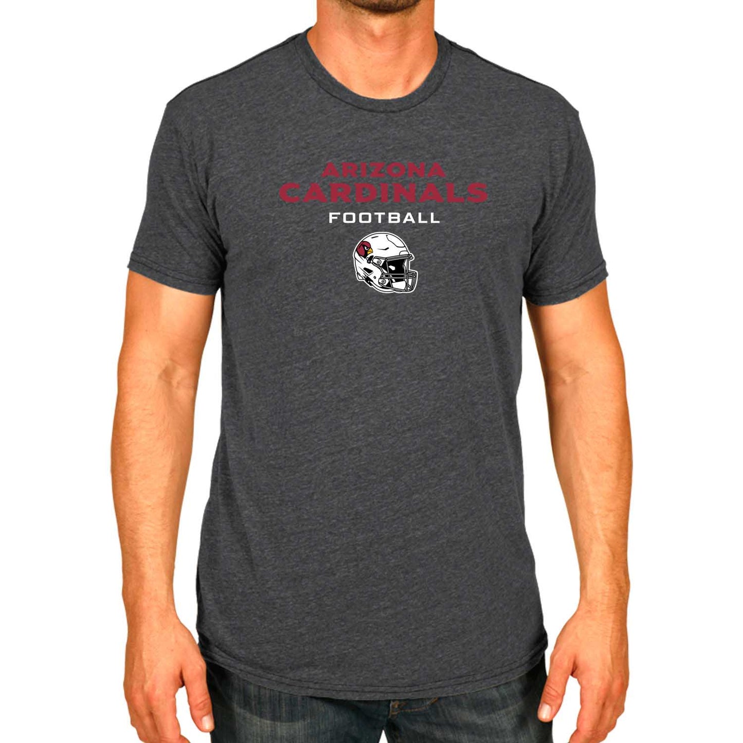 Arizona Cardinals NFL Adult Football Helmet Tagless T-Shirt - Charcoal