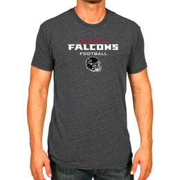 Atlanta Falcons NFL Adult Football Helmet Tagless T-Shirt - Charcoal