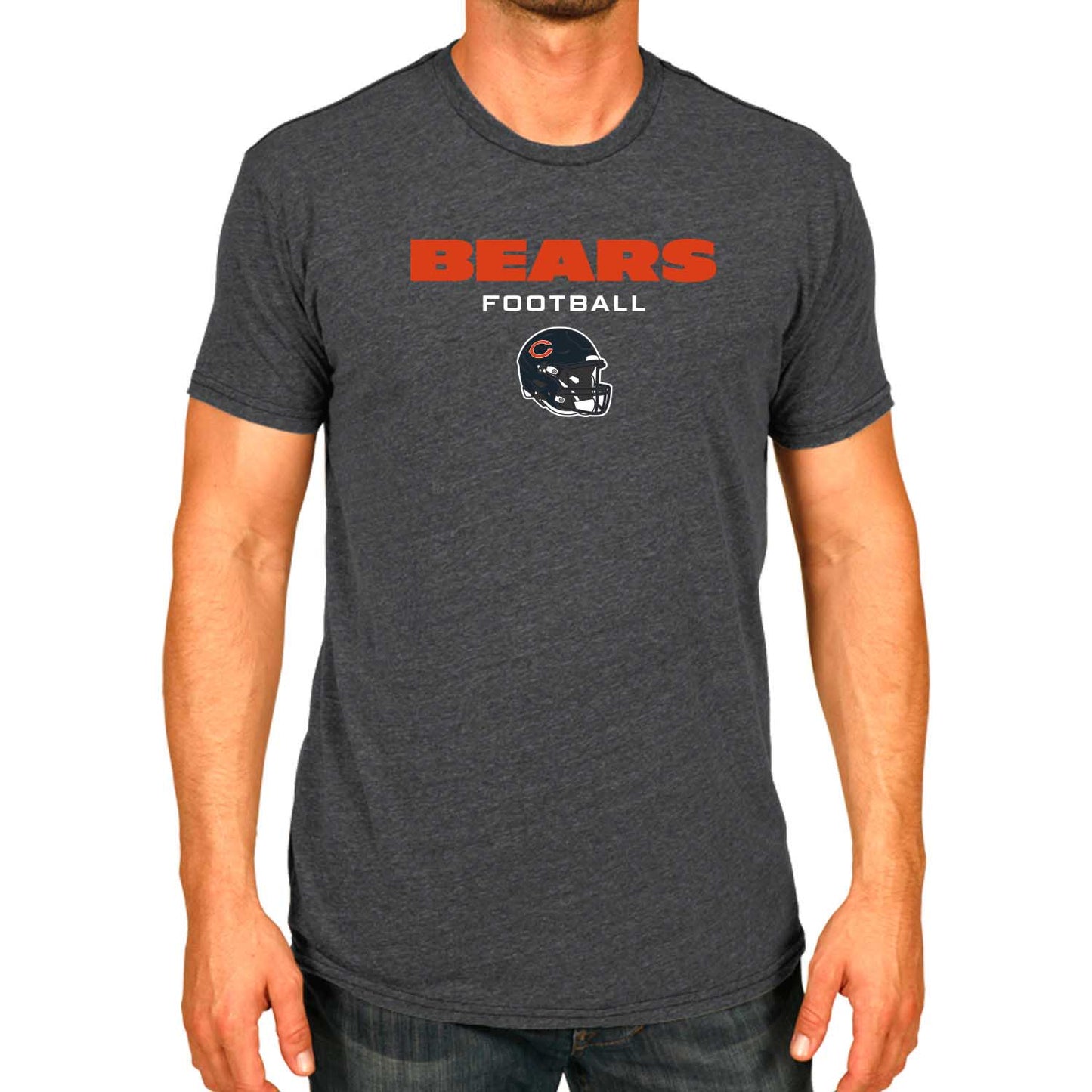 Chicago Bears NFL Adult Football Helmet Tagless T-Shirt - Charcoal