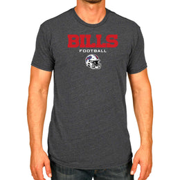 Buffalo Bills NFL Adult Football Helmet Tagless T-Shirt - Charcoal