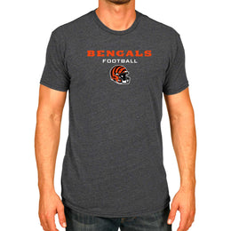 Cincinnati Bengals NFL Adult Football Helmet Tagless T-Shirt - Charcoal