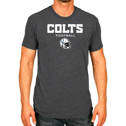 Indianapolis Colts NFL Adult Football Helmet Tagless T-Shirt - Charcoal