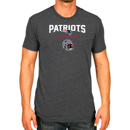 New England Patriots NFL Adult Football Helmet Tagless T-Shirt - Charcoal