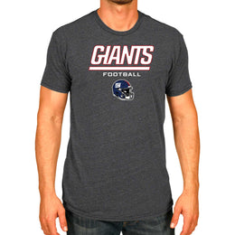 New York Giants NFL Adult Football Helmet Tagless T-Shirt - Charcoal