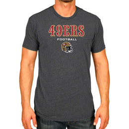 San Francisco 49ers NFL Adult Football Helmet Tagless T-Shirt - Charcoal